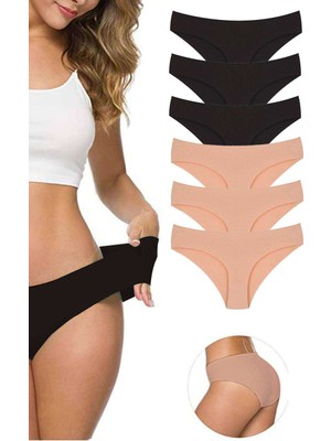 Pileli Store 6 Adet Kadın Dikişsiz Lazer Kesim Esnek Iz Yapmayan Külot S2