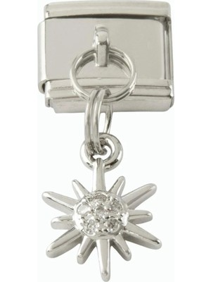 Pileli Store Yıldız Zirkon Taşlı Sallatılı Çelik Charm