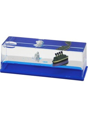 Pileli Store Mavi Su Gemi - Ada D.gen Mika Yüzen Batmayan Dekoratif Biblo AKVARYUM5.2X15.2X5.3CM (4887)