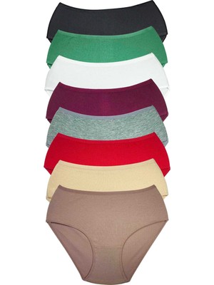 Pileli Store 8 Adet Kadın Yüksek Bel Ribana Bato Külot S009