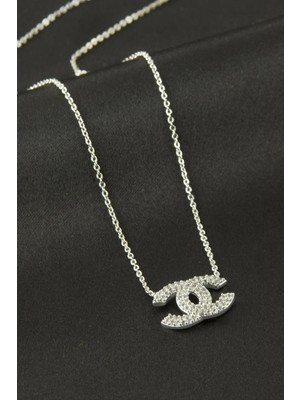 Pileli Store Kalp Zirkon Taşlı Kolye