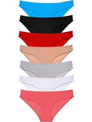 Pileli Store 7 Adet Süper Eko Set Likralı Kadın Slip Külot Set 3