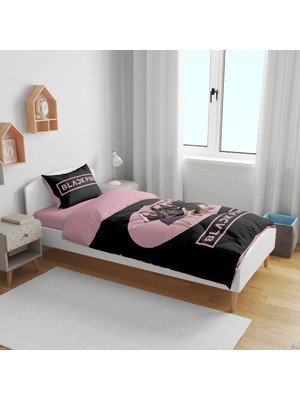 Sarel Group Blackpink Grup Baskılı 3D Tek Kişilik Çarşafsız Nevresim Takımı