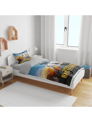 Sarel Group Pubg Oyunu Baskılı 3D Tek Kişilik Çarşafsız Nevresim Takımı