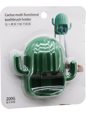Pileli Store Kaktüs Modeli Diş Fırçalık - 2 Kol Askılık Yapışkanlı Montaj (4887)