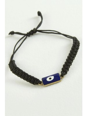 Pileli Store Dikdörtgen Nazar Makrome Ip Bileklik