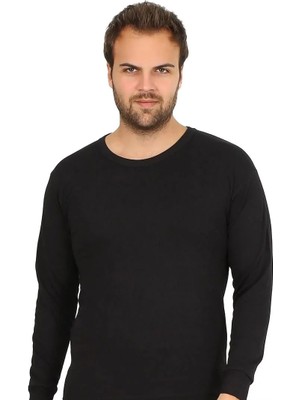 Pileli Store Erkek Termal Üst Kışlık Içlik Siyah