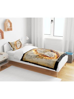 Sarel Group Yüzüklerin Efendisi Baskılı 3D Tek Kişilik Çarşafsız Nevresim Takımı