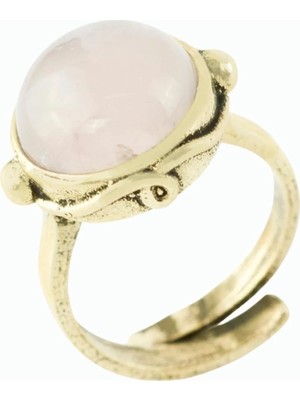 Pileli Store Yuvarlak Doğaltaşlı Otantik Yüzük