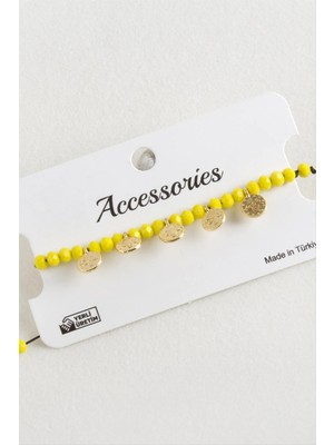 Pileli Store Para Kristal Makrome Ip Bileklik