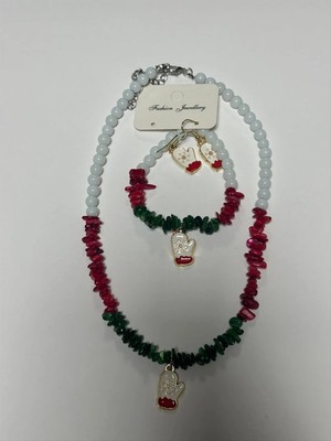 Pileli Store 2026 Yılbaşı Doğaltaş Set Kolye