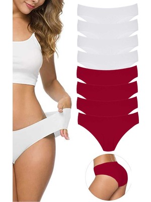 Pileli Store 8 Adet Kadın Dikişsiz Lazer Kesim Esnek Iz Yapmayan Külot S5