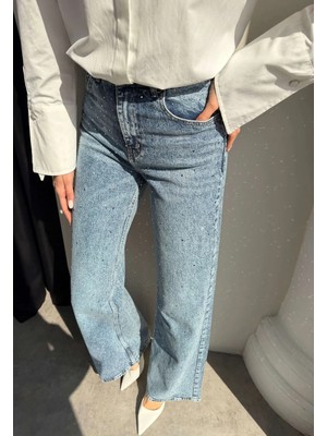 Esra Helvacı Taşlı Wide Leg Jean