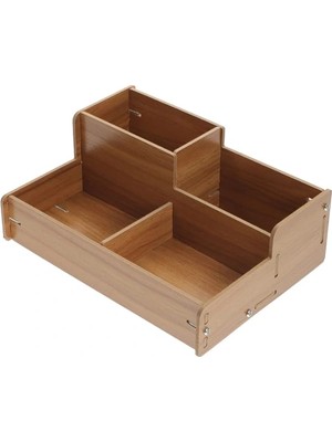 Pileli Store Ahşap Masa Üstü Düzenleyici Kutu