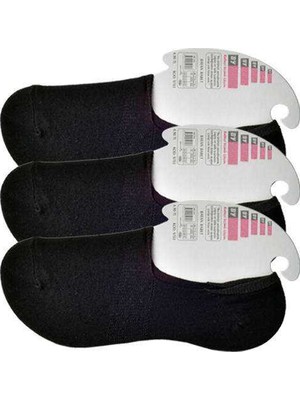 Pileli Store Siyah Kadın Babet Çorap 3 Çift