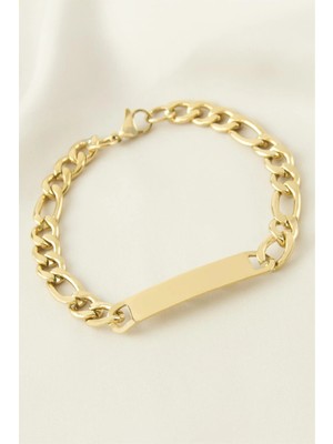 Pileli Store Künye Çelik Bileklik (Isim Yazılabilir) 4 cm