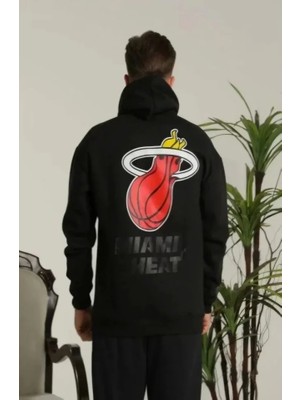 Pileli Store Unisex Kapşonlu Baskılı Sweetshirt - Siyah