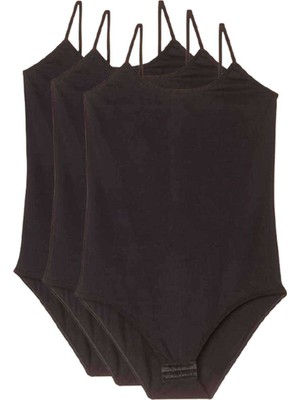 Pileli Store 3 Adet Ip Askılı Kadın Çıtçıtlı Body Siyah