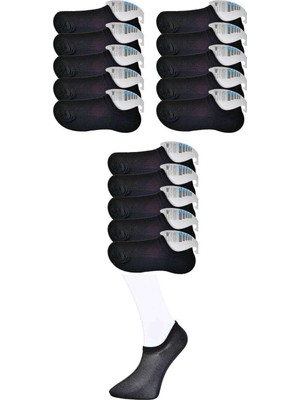 Pileli Store Siyah Erkek Görünmez Çorap 15 Çift