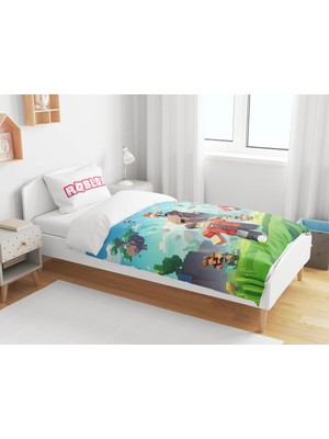 Sarel Group Roblox Baskılı 3D Tek Kişilik Çarşafsız Nevresim Takımı