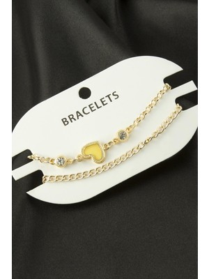 Pileli Store 2 Adet Kalp Trend Zincir Bileklik