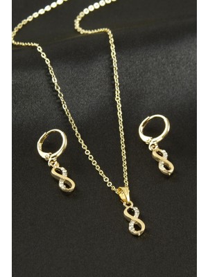 Pileli Store Sonsuzluk Taşlı Set Kolye