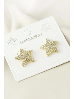 Pileli Store Yıldız Taşlı Küpe