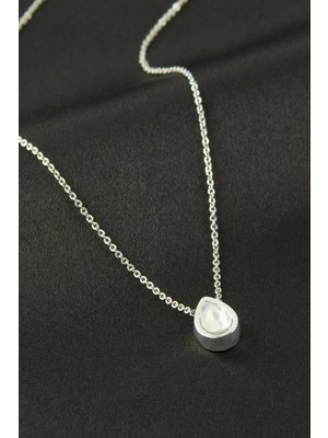 Pileli Store Kalp Taşlı Kolye