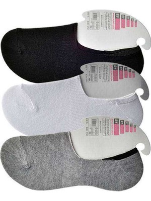 Pileli Store Siyah Gri ve Beyaz Kadın Babet Çorap 3 Çift