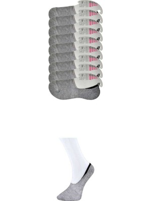 Pileli Store Gri Kadın Babet Çorap 9 Çift