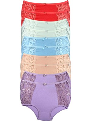 Pileli Store 10 Adet Kenar Dantelli Toparlayıcı Yüksek Bel Bato Külot