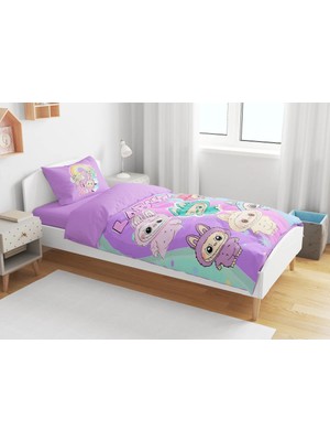 Sarel Group Labubu Baskılı 3D Tek Kişilik Çarşafsız Nevresim Takımı