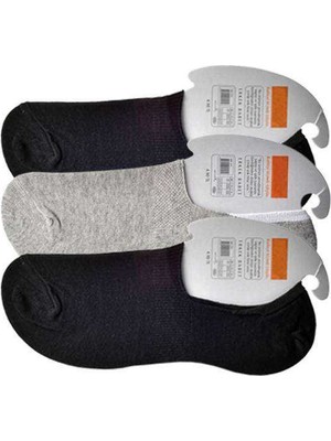 Pileli Store Siyah ve Gri Erkek Babet Çorap 3 Çift