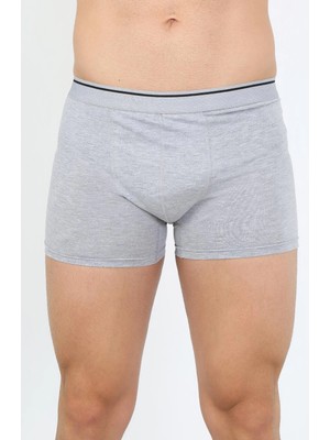 Pileli Store Erkek Pamuk Likralı Boxer Gri