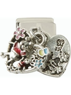 Pileli Store Kalp Sallatılı Çelik Charm