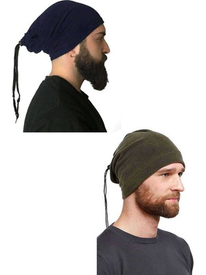 Pileli Store 2 Adet Polar Ipli Bere ve Boyunluk Lacivert Yeşil