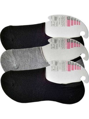 Pileli Store Siyah ve Gri Kadın Babet Çorap 3 Çift