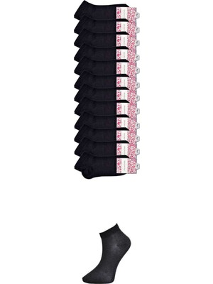 Pileli Store Siyah Kadın Bilek Çorap 12 Çift