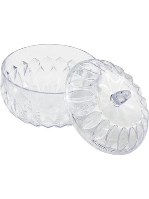 Pileli Store Şeffaf Yuvarlak Kapaklı Mika - Plastik Şekerlik (4887)
