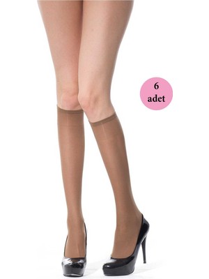Pileli Store 6 Adet Orta Kalın Dizaltı Çorap 40 Denye 38 Bronz
