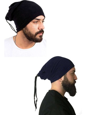 Pileli Store 2 Adet Polar Ipli Bere ve Boyunluk Siyah Lacivert