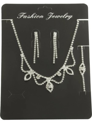 Pileli Store Oval Taşlı Set Kolye