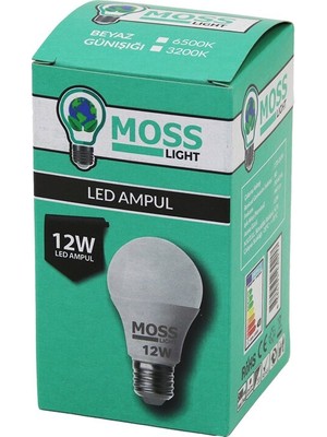 Pileli Store Moss Lıght  12W   Beyaz  LED Ampul  E27   960LM   6500K (4887)