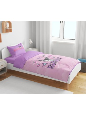 Sarel Group Kuromi Baskılı 3D Tek Kişilik Çarşafsız Nevresim Takımı