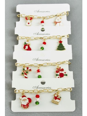 Pileli Store Karışık Zincir Yılbaşı Bilekliği