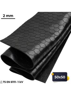 50X50 cm Izole Halı 2 mm 1 Kv Elektrik Yalıtkan Paspas - Iş Güvenliği Pano Önü Halısı