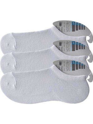 Pileli Store Beyaz Erkek Görünmez Çorap 3 Çift