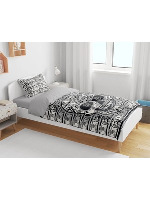 Sarel Group Dolar Baskılı 3D Tek Kişilik Çarşafsız Nevresim Takımı