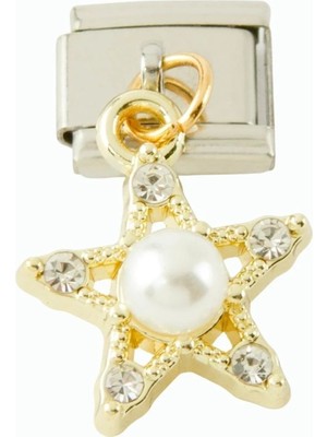 Pileli Store Yıldız Inci Sallatılı Çelik Charm