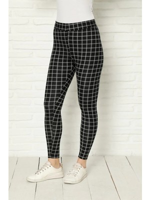 Pileli Store Penye Likralı Tayt Siyah